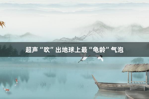 超声“吹”出地球上最“龟龄”气泡
