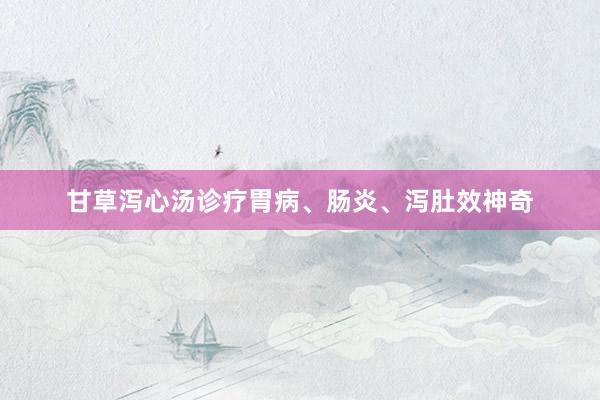 甘草泻心汤诊疗胃病、肠炎、泻肚效神奇